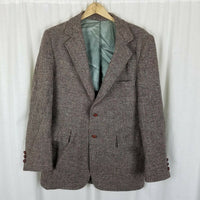 Vintage HARRIS Tweed Bartleigh Blazer Brown Check Wool Sport Coat Jacket Mens 43