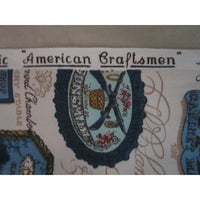 Vintage Colonial Primitive American Craftsman Waverly Bonded Fabric 48.5 x 67.5
