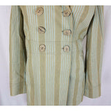 Tyler Boe Double Breasted Pinstripe Military Peacoat Jacket Blazer Coat Womens 8