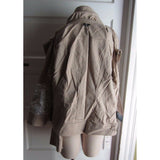 Tribal Sportswear Stretch Jacket Peter Pan Circular Ruffle Collar Womens 12 Tan