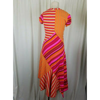 Sampleline by Aimee Patchwork Psychedelic Jersey Knit Stretch Dress Womens M