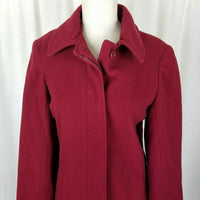 Eddie Bauer Wool Cashmere Walking Car Coat Peacoat Womens S Vintage Brick Red