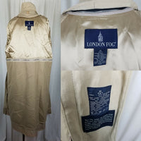 London Fog Petites Hooded Insulated Long Trench Coat Womens MP Zip Out Liner Tan