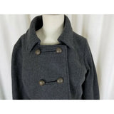 Amelia by BeCool Wool Charcoal Military Double Breasted Peacoat Jacket Womens L