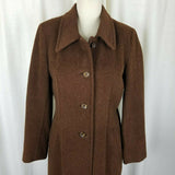 Alpaca Collection Brown Mohair Wool Peacoat Dress Coat Womens 42 S M England