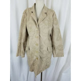 J.Jill Canvas Cotton Embroidered Pleated Fit & Flare Riding Jacket Coat Womens M