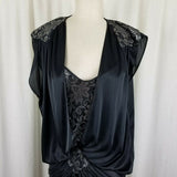 Steppin Out Ruched Blouson Formal Prom Cocktail Little Black Dress Womens 9