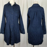 A New Day Chambray Denim Blue Jean Tunic Shirt Dress Womens XS Cotton Dark Wash