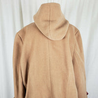 LL Bean Toggle Closure Hooded Ribbed Wool Duffel Winter Peacoat Coat Womens XL