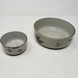 Tonala Mexico Folk Art Pottery Serving Bowl Ken Edwards Blue Birds Vintage Lot 2