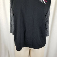 Calvin Klein Jeans Jersey Knit 3/4 Sleeve Baseball T-shirt Top Womens L Stretch