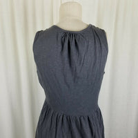 Eddie Bauer Cotton Jersey Knit Fit & Flare Twirl Dress Womens M Braided Trim