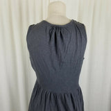 Eddie Bauer Cotton Jersey Knit Fit & Flare Twirl Dress Womens M Braided Trim