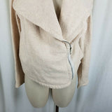 Lou & Grey Shawl Collar Asymmetrical Zip Up Sweatshirt Sweater Jacket Womens L