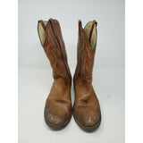 Camargo's Cowboy Boots Brown Leather Mens 9 10 Tall Pull On Textured Custom USA