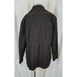 G.H. Bass Corduroy Double Breasted Trench Peacoat Coat Womens L Chocolate Brown