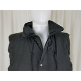 Hugo Valentino Black Buffalo Plaid Flannel Lined Puffer Zip Up Vest Mens L Hood