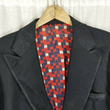 Vintage DuMont Paisley Collar Black Western Blazer Jacket Sportcoat Mens 46R USA