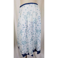 J.Jill Petites Blue Floral Silk Sheer Tulle Skirt Womens 8P Pleated Twirl Cotton