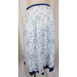 J.Jill Petites Blue Floral Silk Sheer Tulle Skirt Womens 8P Pleated Twirl Cotton