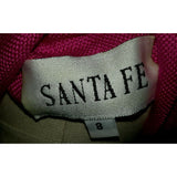 Vintage Santa Fe Woven Zip Up Front Hot Pink Fuchsia Bodycon Dress Womens 8 Sexy