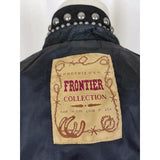 Vintage Frontier Collection Studded Black Leather Motorcycle Jacket Womens S M