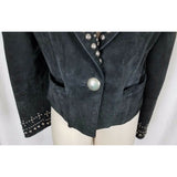 Vintage Frontier Collection Studded Black Leather Motorcycle Jacket Womens S M