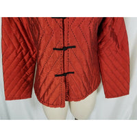 Shira Leah Chicago Quilted Mandarin Asian Inspired Changshan Jacket Womens L Red