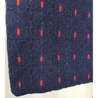 NWT Xian Dong Polka Dotted Woven Brocade Dress Womens S Korea Fit & Flare Navy