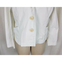 LL Bean Petites White Corduroy Button Up Fit & Flare Blazer Jacket Womens sz 16P