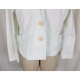 LL Bean Petites White Corduroy Button Up Fit & Flare Blazer Jacket Womens sz 16P