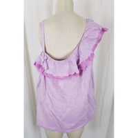 NWT Anthropologie Holding Horses Ruffled Linen One Shoulder Top Pink Womens XL