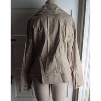 Tribal Sportswear Stretch Jacket Peter Pan Circular Ruffle Collar Womens 12 Tan