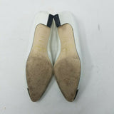 Etienne Aigner Cheri Leather Pumps Shoes Kitten Heels Low Womens 7.5W Black Toe
