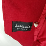 Artcraft Wool Twill 2 Button Up Blazer Jacket Womens M L Vintage Red Pewter 70s