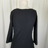 Evelyn & Arthur Nueva 3/4 Sleeve Ruffle Dress Little Black Women 6 Scoop Neck