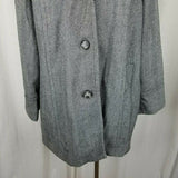 Liz Claiborne Woman Herringbone Tweed Peacoat Coat Womens 2X Plus Black White