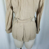 Yoana Baraschi Safari Field Military Style Jacket Blazer Womens sz 6 Tan Khaki