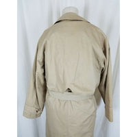 Vintage Eddie Bauer Canvas Long Safari Flannel Lined Trench Coat Womens S Khaki
