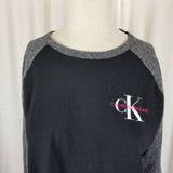 Calvin Klein Jeans Jersey Knit 3/4 Sleeve Baseball T-shirt Top Womens L Stretch