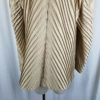 Sabing Bach Silk Ruched Open Front Swing Blazer Jacket Womens L Diagonal Striped