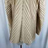 Sabing Bach Silk Ruched Open Front Swing Blazer Jacket Womens L Diagonal Striped