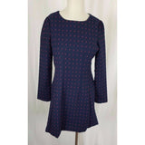 NWT Xian Dong Polka Dotted Woven Brocade Dress Womens S Korea Fit & Flare Navy