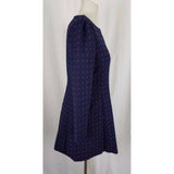 NWT Xian Dong Polka Dotted Woven Brocade Dress Womens S Korea Fit & Flare Navy