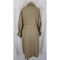 Vintage London Fog Maincoats Deep Pile Fur Lined Trench Coat Womens 10P Khaki