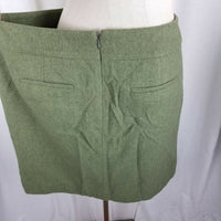 Talbots Brushed Fuzzy Winter Wool Skirt Womens 16 Short Pencil Straight Army