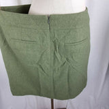 Talbots Brushed Fuzzy Winter Wool Skirt Womens 16 Short Pencil Straight Army