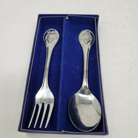 Towle Silversmiths Clown Baby Set Fork Spoon Stainless Steel 18-8 Japan Bozo