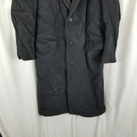 Vintage Long Peacoat Soft Winter Wool Coat Mens 42R Charcoal Gray Business