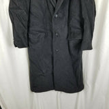 Vintage Long Peacoat Soft Winter Wool Coat Mens 42R Charcoal Gray Business